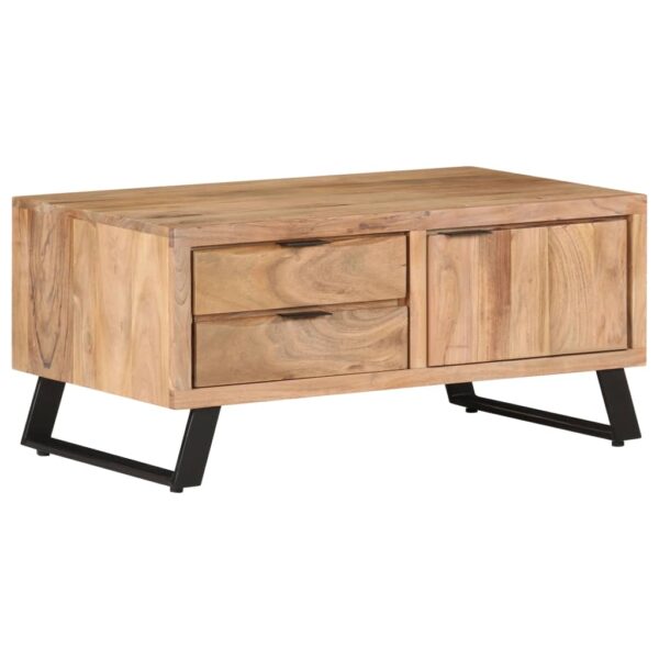 vidaXL Coffee Table 35.4"x19.7"x15.7" Solid Acacia Wood with Live Edges - Image 8