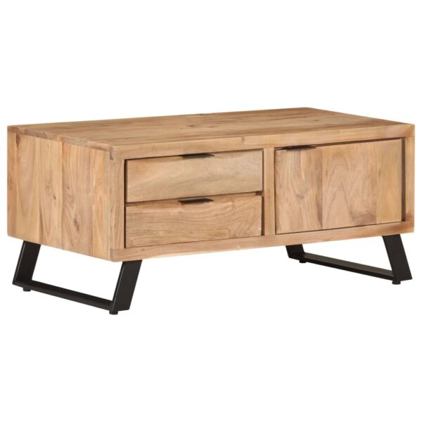 vidaXL Coffee Table 35.4"x19.7"x15.7" Solid Acacia Wood with Live Edges - Image 10