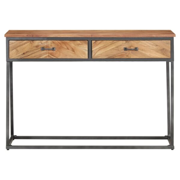 vidaXL Console Table 43.3"x13.8"x29.5" Solid Acacia Wood - Image 2