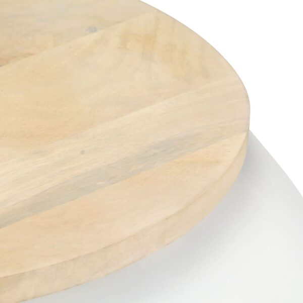 vidaXL Coffee Table White 26.8"x26.8"x11.8" Solid Mango Wood - Image 3