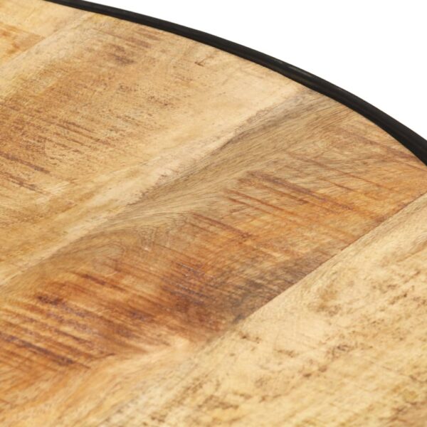 vidaXL Coffee Table Black 26.8"x26.8"x14.2" Solid Rough Mango Wood - Image 5