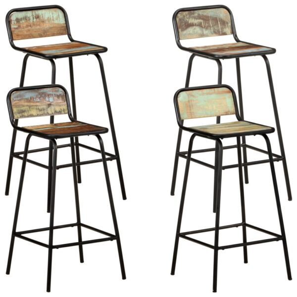 vidaXL Bar Chairs 4 pcs Solid Reclaimed Wood