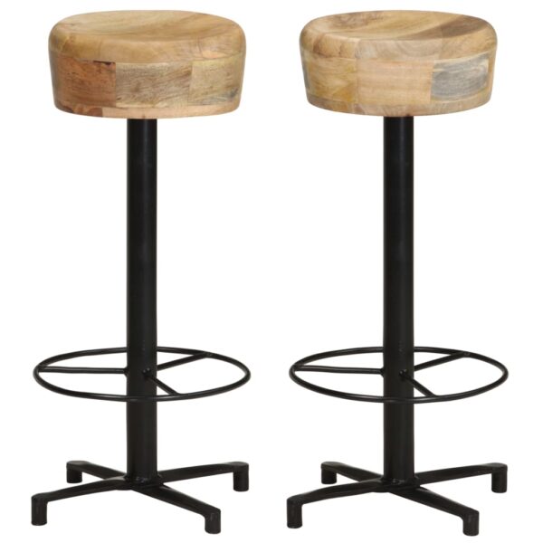 vidaXL Bar Stools 2 pcs 29.9" Solid Mango Wood