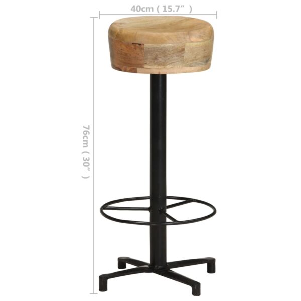 vidaXL Bar Stools 2 pcs 29.9" Solid Mango Wood - Image 6