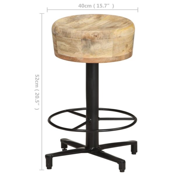 vidaXL Bar Stools 2 pcs 20.5" Solid Mango Wood - Image 7