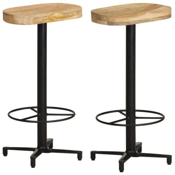 vidaXL Bar Stools 2 pcs 29.9" Solid Mango Wood