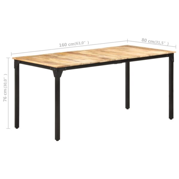 vidaXL Dining Table 63"x31.5"x29.9" Rough Mango Wood - Image 7