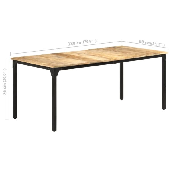 vidaXL Dining Table 70.9"x35.4"x29.9" Rough Mango Wood - Image 7