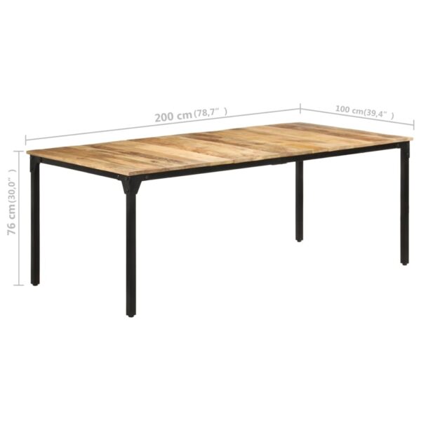 vidaXL Dining Table 78.7"x39.4"x29.9" Rough Mango Wood - Image 7