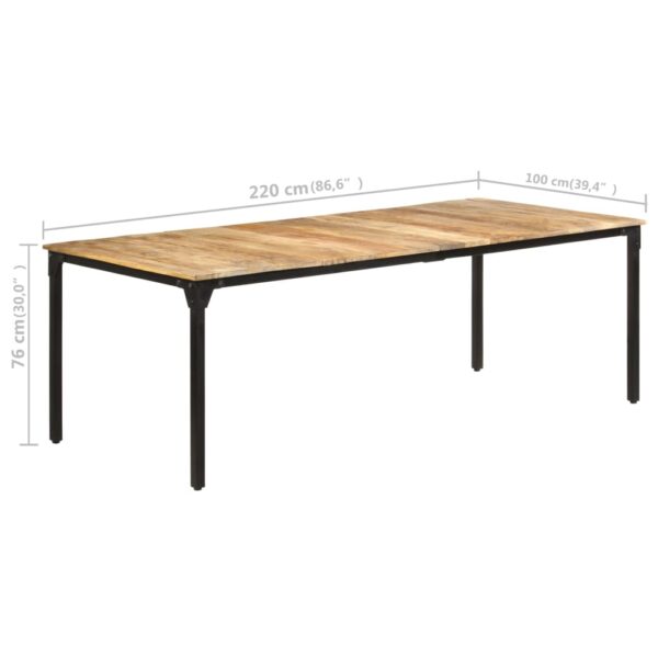 vidaXL Dining Table 86.6"x39.4"x29.9" Rough Mango Wood - Image 7