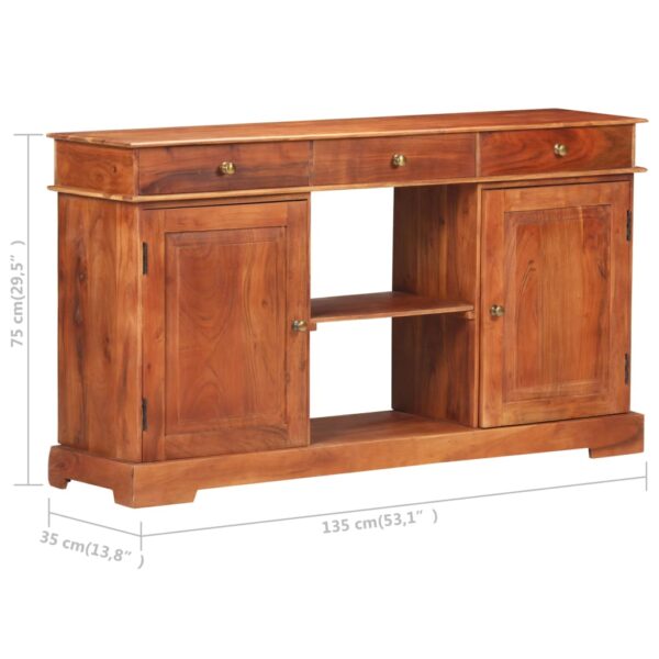 vidaXL Sideboard 53.1"x13.8"x29.5" Solid Acacia Wood - Image 7