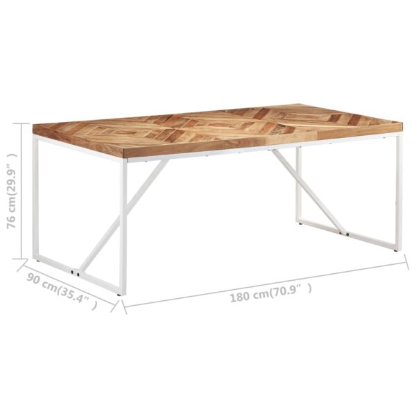 vidaXL Dining Table 70.9"x35.4"x29.9" Solid Acacia and Mango Wood - Image 7