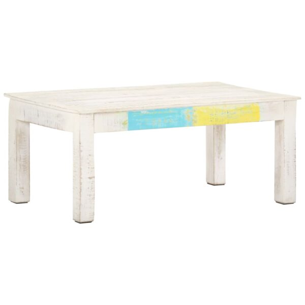 vidaXL Coffee Table White 43.3"x23.6"x17.7" Solid Mango Wood