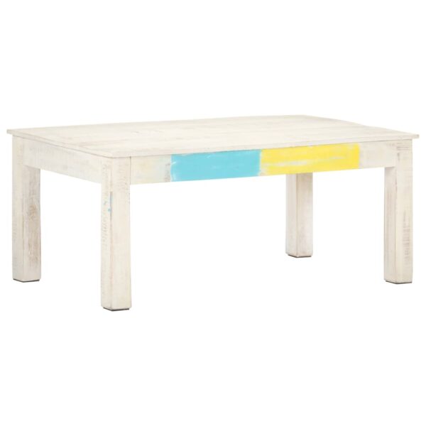 vidaXL Coffee Table White 43.3"x23.6"x17.7" Solid Mango Wood - Image 10