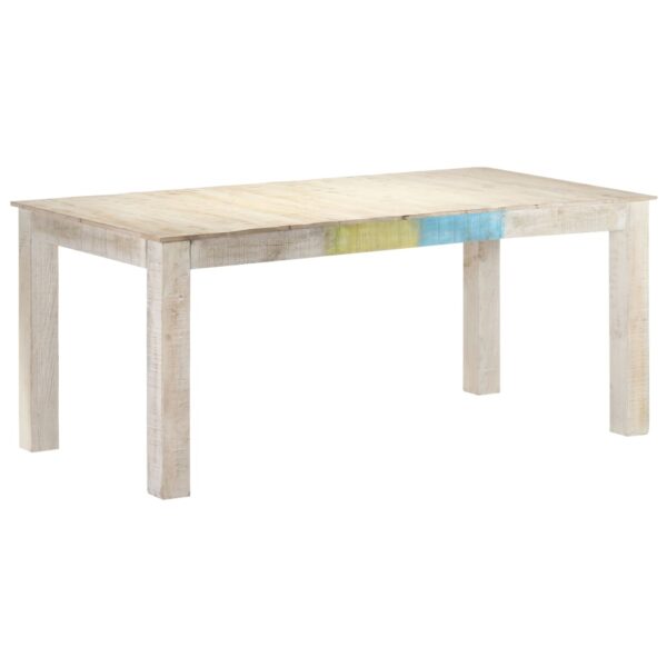 vidaXL Dining Table White 70.9"x35.4"x29.9" Solid Mango Wood