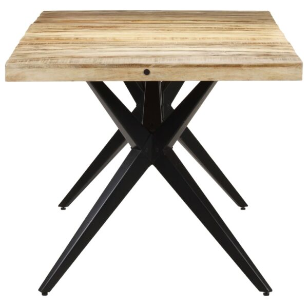 vidaXL Dining Table 63"x31.5"x29.9" Rough Mango Wood - Image 2