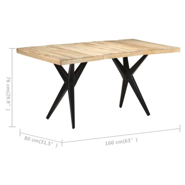 vidaXL Dining Table 63"x31.5"x29.9" Rough Mango Wood - Image 7