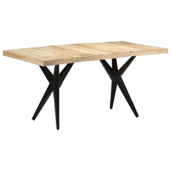 vidaXL Dining Table 63"x31.5"x29.9" Rough Mango Wood - Image 9