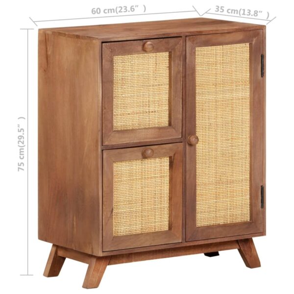 vidaXL Sideboard 23.6"x13.8"x29.5" Solid Mango Wood - Image 9