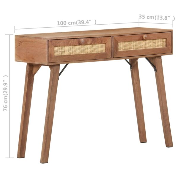 vidaXL Console Table 39.4"x13.8"x29.9" Solid Mango Wood - Image 8