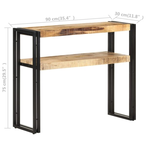 vidaXL Console Table 35.4"x11.8"x29.5" Rough Mango Wood - Image 5