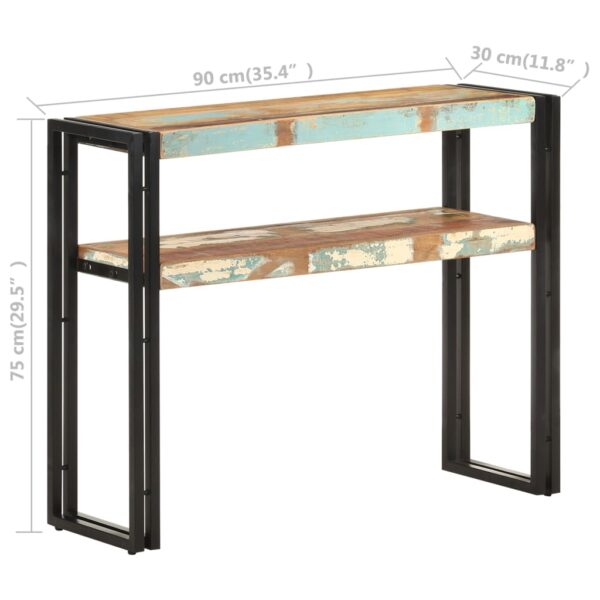 vidaXL Console Table 35.4"x11.8"x29.5" Solid Reclaimed Wood - Image 5