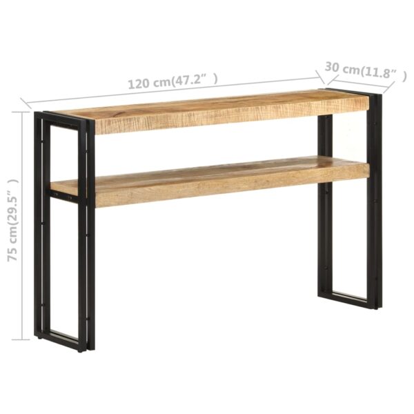 vidaXL Console Table 47.2"x11.8"x29.5" Rough Mango Wood - Image 5