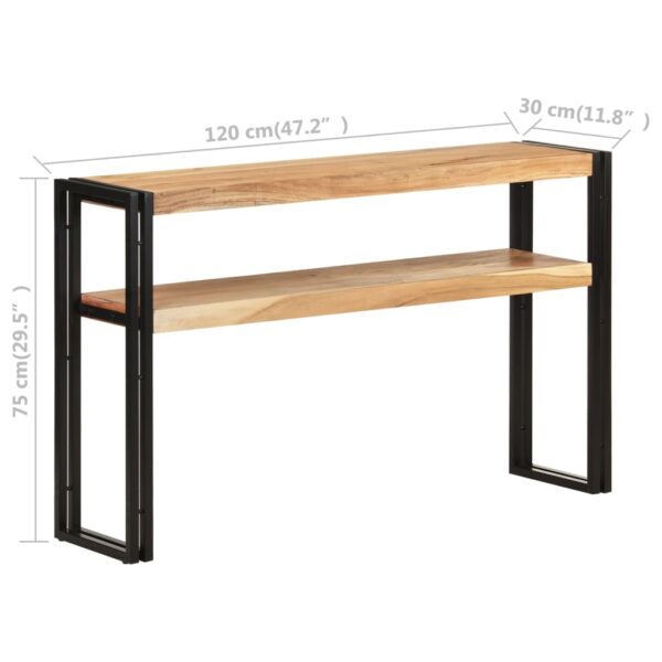 vidaXL Console Table 47.2"x11.8"x29.5" Solid Acacia Wood - Image 5