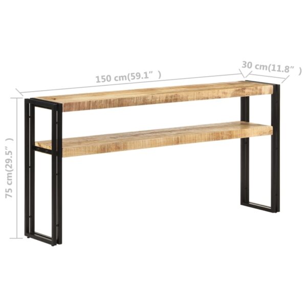 vidaXL Console Table 59.1"x11.8"x29.5" Rough Mango Wood - Image 5