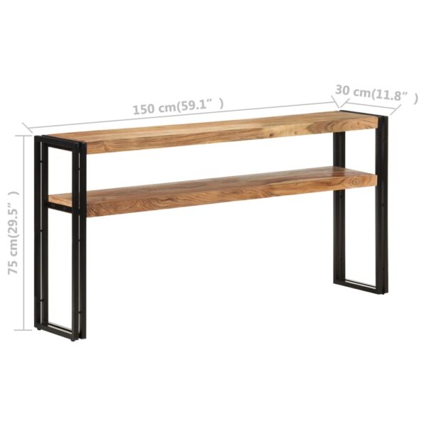 vidaXL Console Table 59.1"x11.8"x29.5" Solid Acacia Wood - Image 5