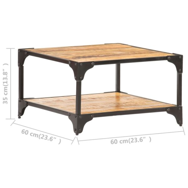 vidaXL Coffee Table 23.6"x23.6"x13.8" Solid Mango Wood - Image 6