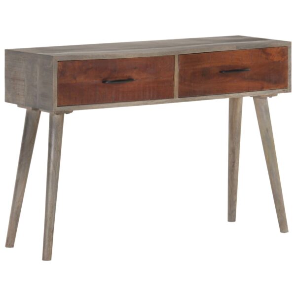 vidaXL Console Table Gray 43.3"x13.8"x29.5" Solid Rough Mango Wood - Image 7