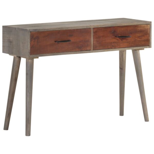 vidaXL Console Table Gray 43.3"x13.8"x29.5" Solid Rough Mango Wood - Image 8