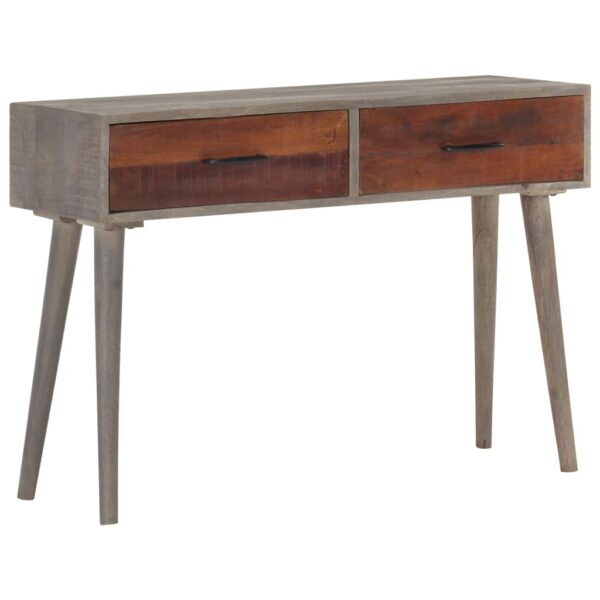 vidaXL Console Table Gray 43.3"x13.8"x29.5" Solid Rough Mango Wood - Image 10