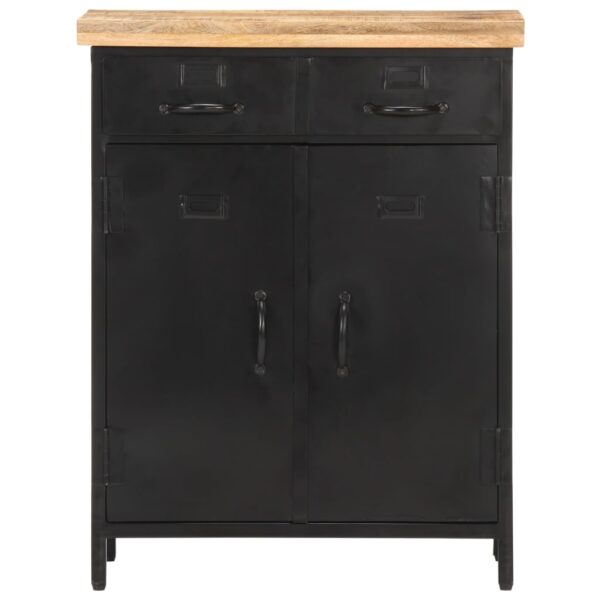 vidaXL Sideboard 23.6"x11.8"x29.9" Rough Mango Wood - Image 3