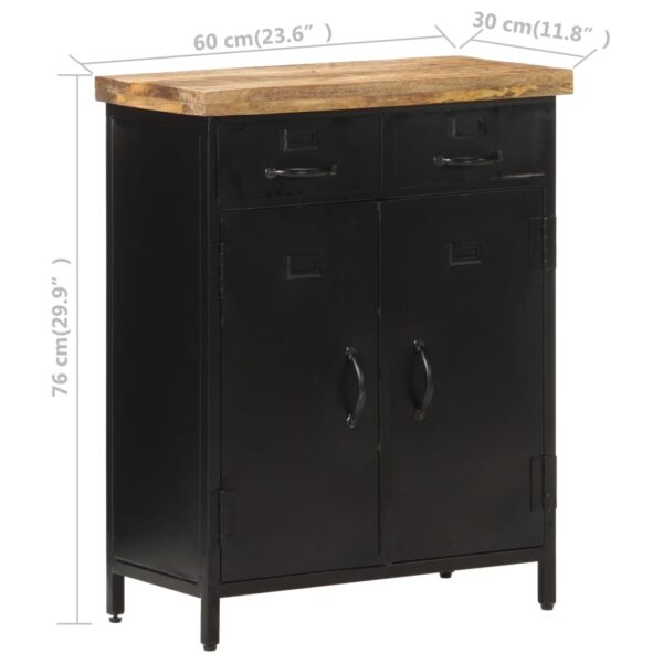 vidaXL Sideboard 23.6"x11.8"x29.9" Rough Mango Wood - Image 8