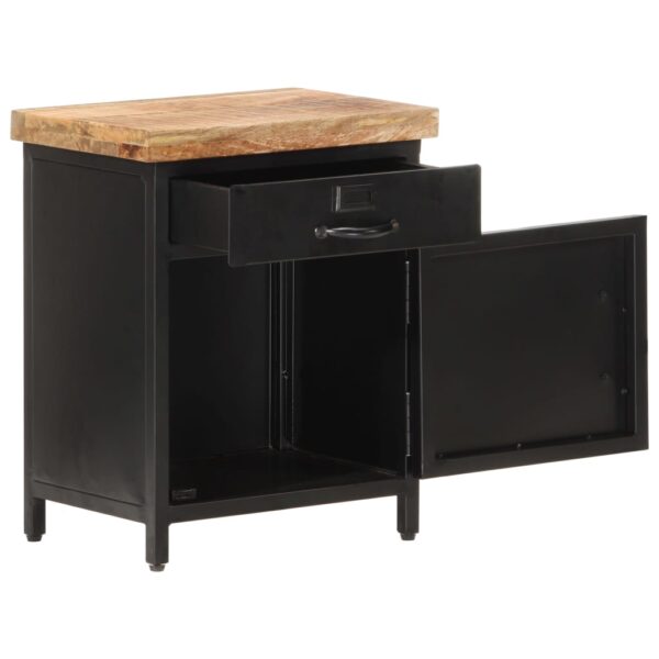 vidaXL Bedside Cabinet 15.7"x11.8"x20.5" Rough Mango Wood - Image 2