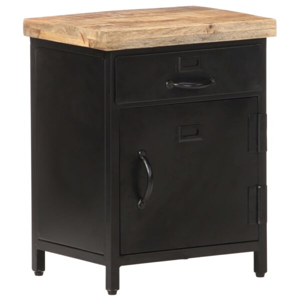 vidaXL Bedside Cabinet 15.7"x11.8"x20.5" Rough Mango Wood - Image 11