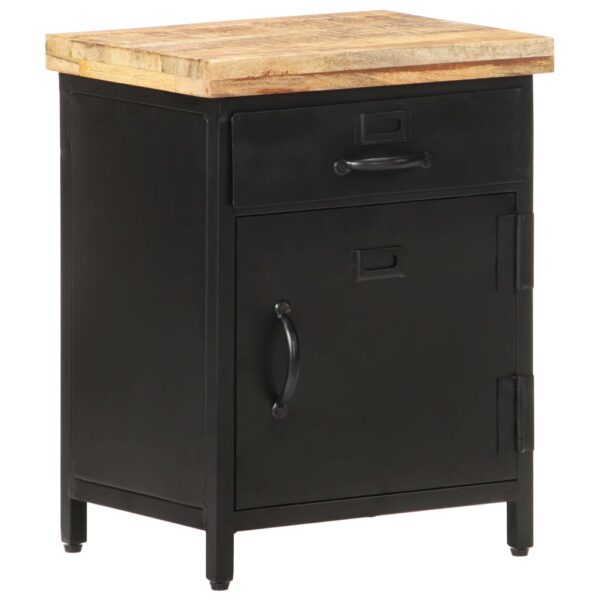 vidaXL Bedside Cabinet 15.7"x11.8"x20.5" Rough Mango Wood - Image 12