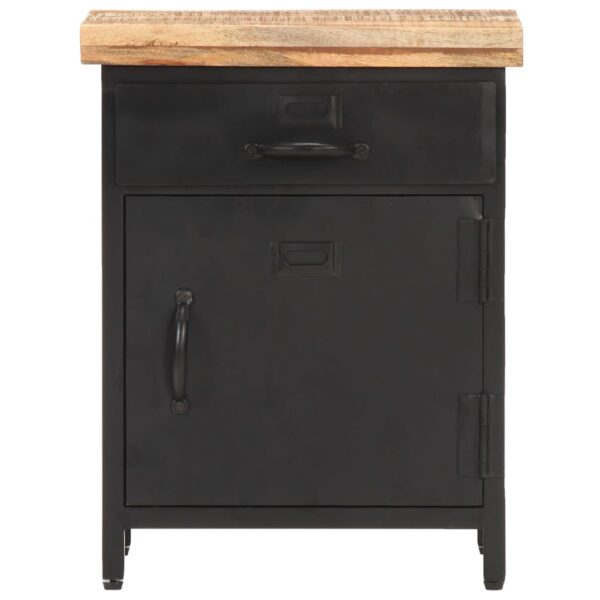 vidaXL Bedside Cabinet 15.7"x11.8"x20.5" Rough Mango Wood - Image 3