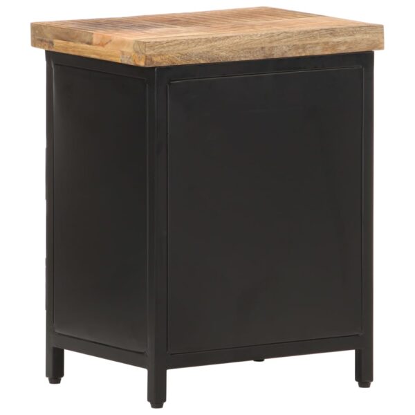 vidaXL Bedside Cabinet 15.7"x11.8"x20.5" Rough Mango Wood - Image 4