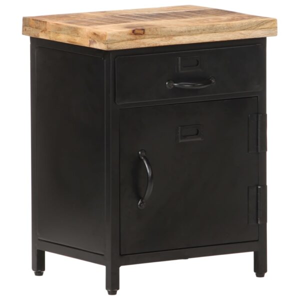 vidaXL Bedside Cabinet 15.7"x11.8"x20.5" Rough Mango Wood - Image 10