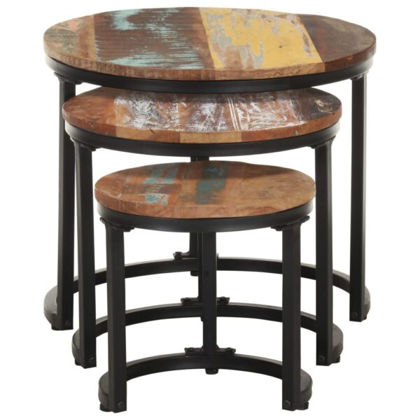 vidaXL Side Tables 3 pcs Solid Reclaimed Wood - Image 2