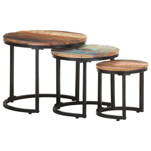 vidaXL Side Tables 3 pcs Solid Reclaimed Wood - Image 11