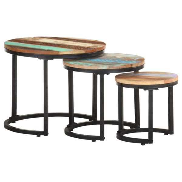 vidaXL Side Tables 3 pcs Solid Reclaimed Wood - Image 12