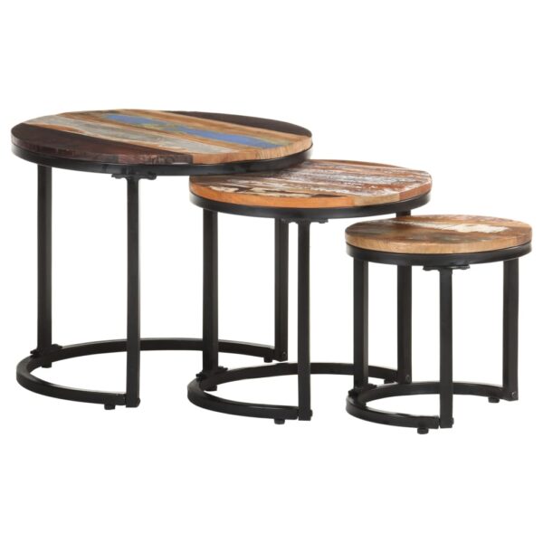 vidaXL Side Tables 3 pcs Solid Reclaimed Wood - Image 10