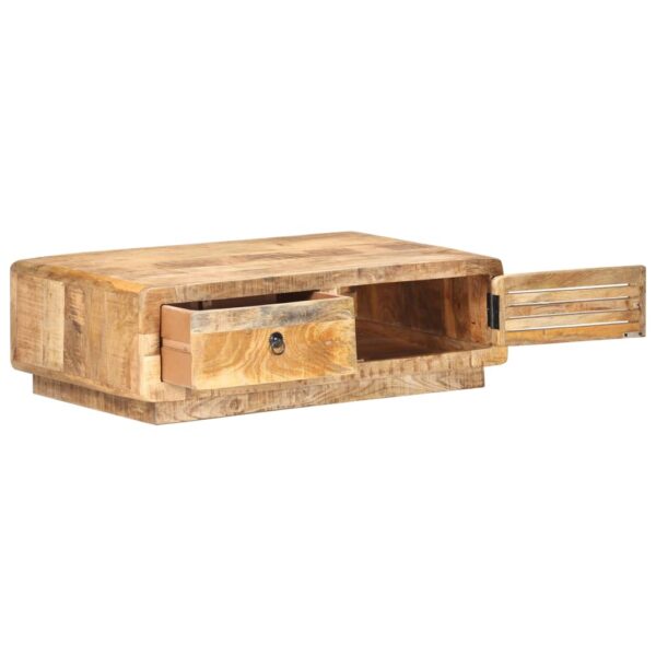 vidaXL Coffee Table 35.4"x23.6"x11.4" Rough Mango Wood - Image 2