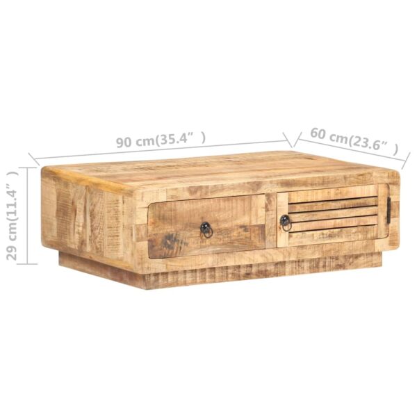 vidaXL Coffee Table 35.4"x23.6"x11.4" Rough Mango Wood - Image 9