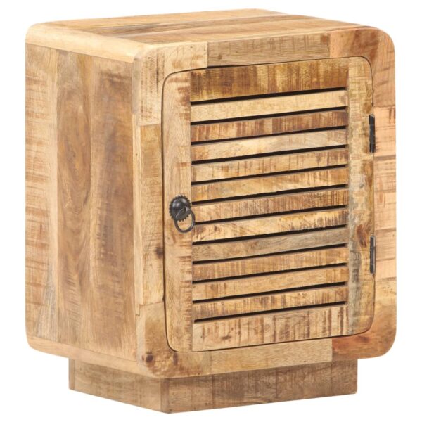 vidaXL Bedside Cabinet 15.7"x11.8"x19.7" Rough Mango Wood - Image 9