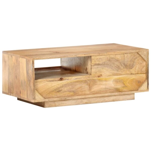 vidaXL Coffee Table 35.4"x19.7"x13.8" Solid Mango Wood - Image 4